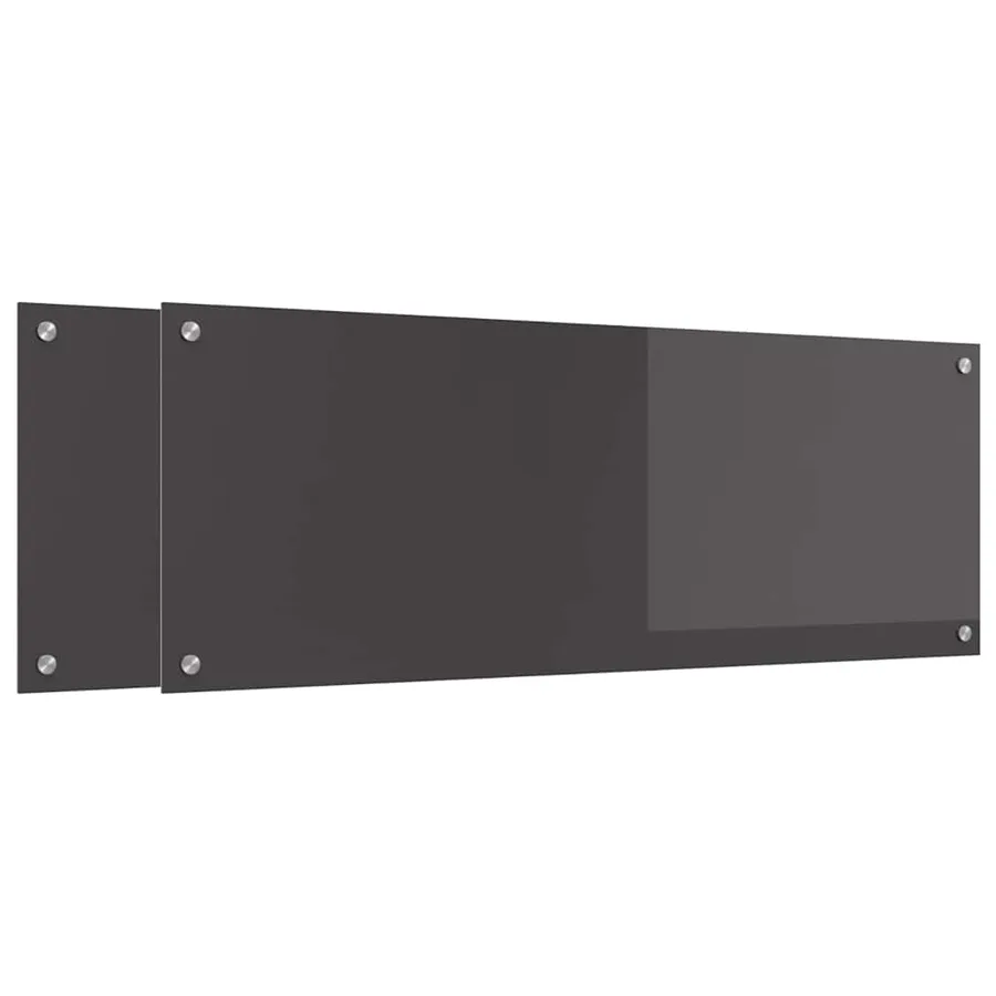 Crédence de cuisine 2 pcs Gris foncé 110 x 40 cm verre trempé - 2