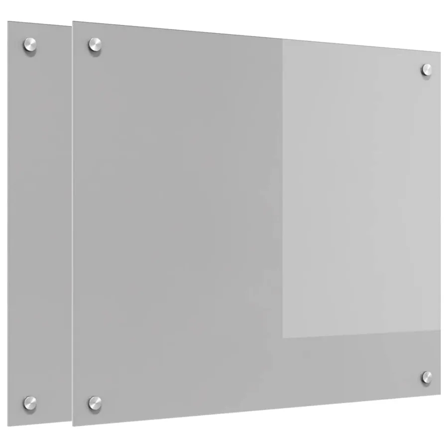 Crédence de cuisine 2 pcs Gris clair 70 x 60 cm verre trempé - 2