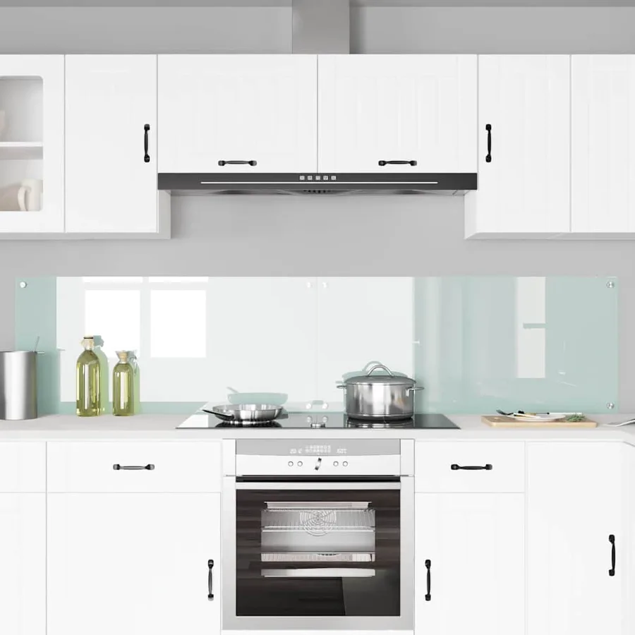 Crédence de cuisine 2 pcs Blanc 110 x 50 cm verre trempé - 3