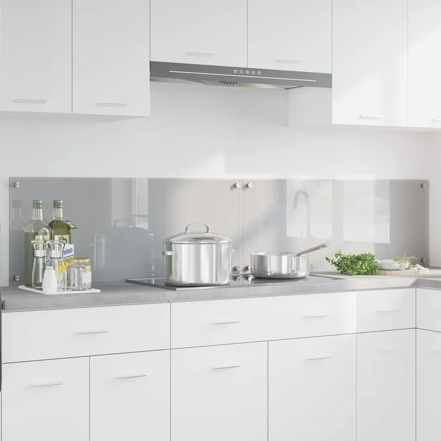 Crédence de cuisine 2 pcs Gris clair 100 x 40 cm verre trempé