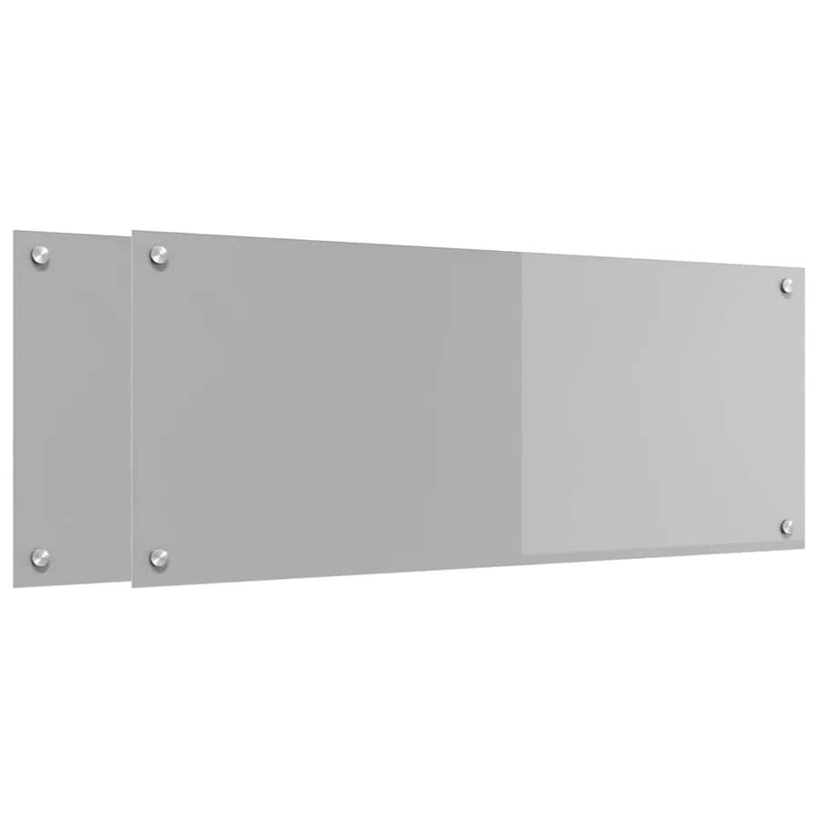 Crédence de cuisine 2 pcs Gris clair 100 x 40 cm verre trempé - 2