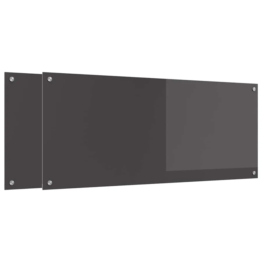 Crédence de cuisine 2 pcs Gris foncé 120 x 50 cm verre trempé - 2