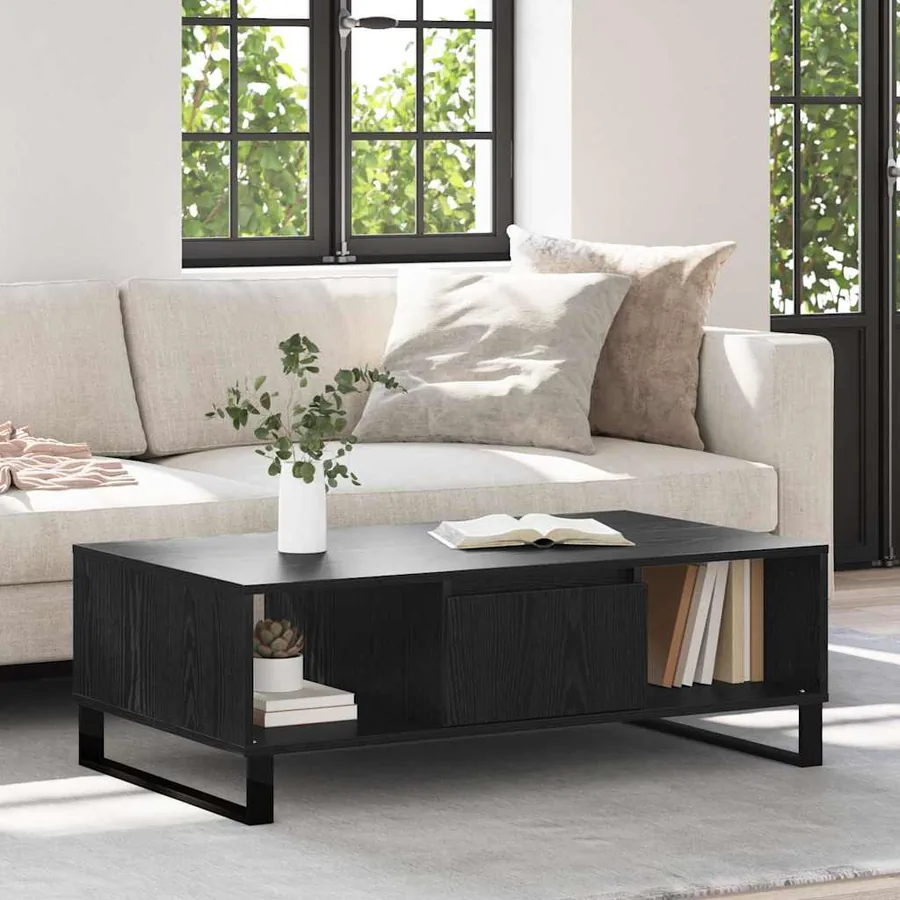 Table basse Chêne noir 104 x 60 x 35 cm Bois d'ingénierie