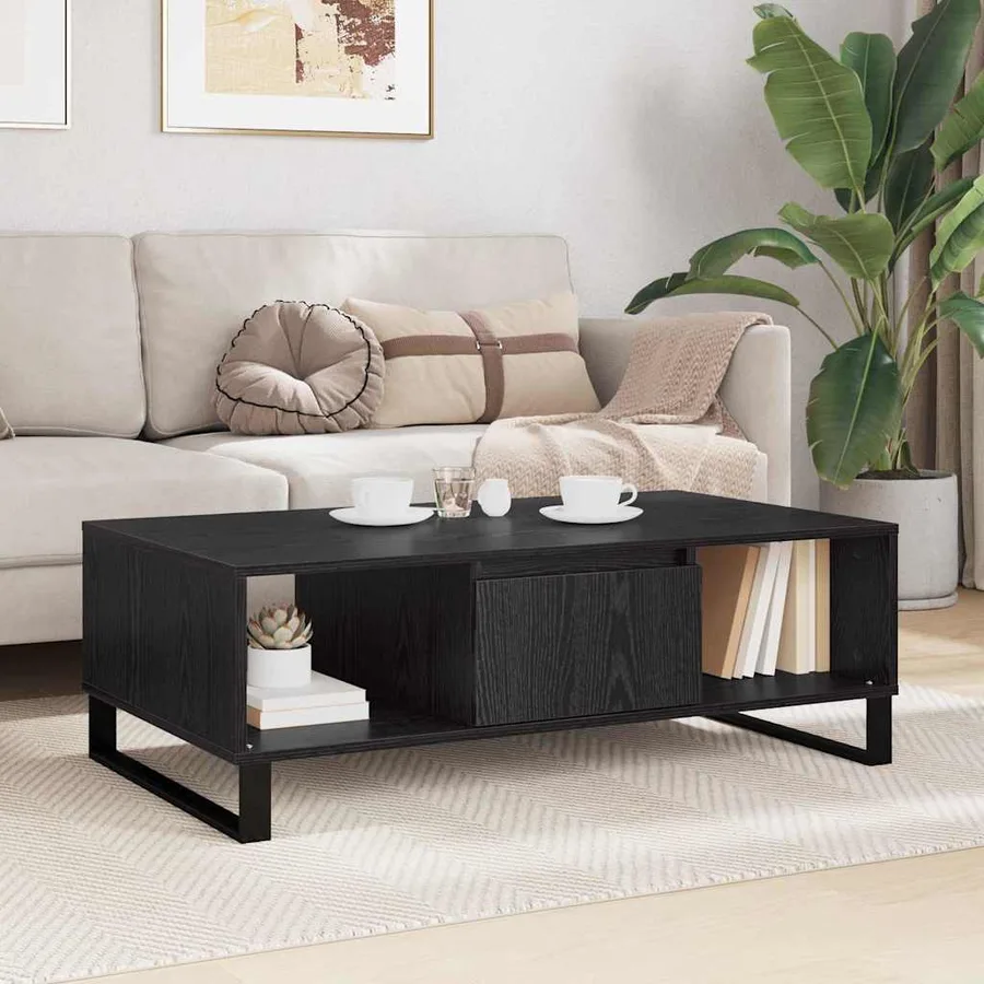 Table basse Chêne noir 104 x 60 x 35 cm Bois d'ingénierie - 4