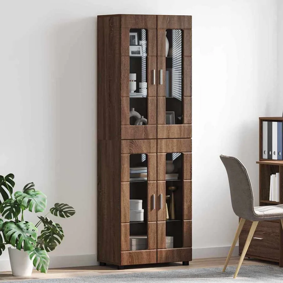 Haut Armoire avec étagère FLORIN Chêne brun 60 x 35 x 182 cm - 4