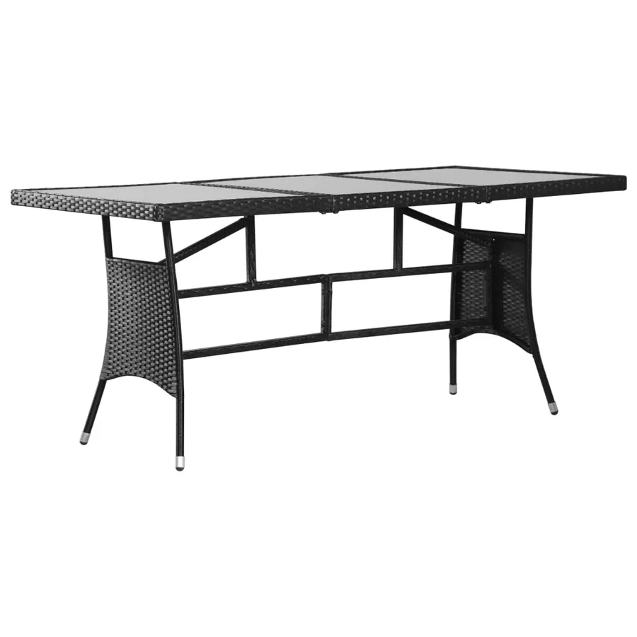 Ensemble à manger de jardin 9 pcs Résine tressée Noir - 5
