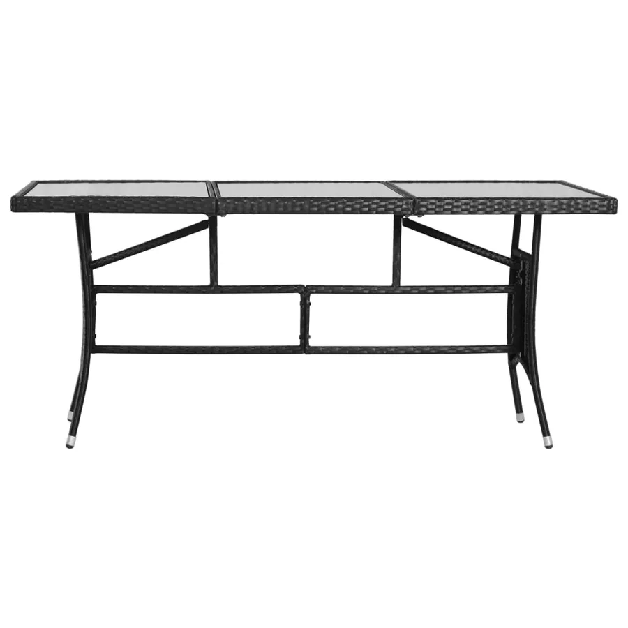 Ensemble à manger de jardin 9 pcs Résine tressée Noir - 6