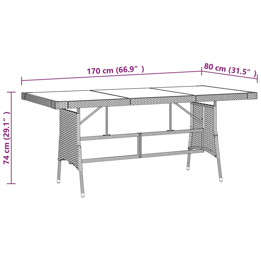 Ensemble à manger de jardin 9 pcs Résine tressée Noir - 8