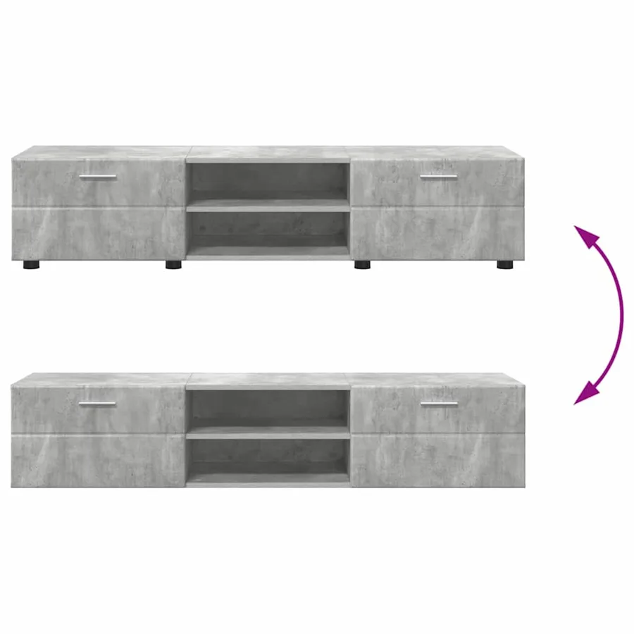 Ensemble meuble TV FLORIN 3 pcs Gris béton Bois d'ingénierie - 12