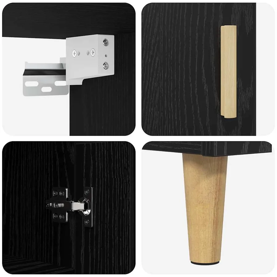 Haut Armoire Chêne noir 69,5 x 32,5 x 180 cm Bois d'ingénierie - 11