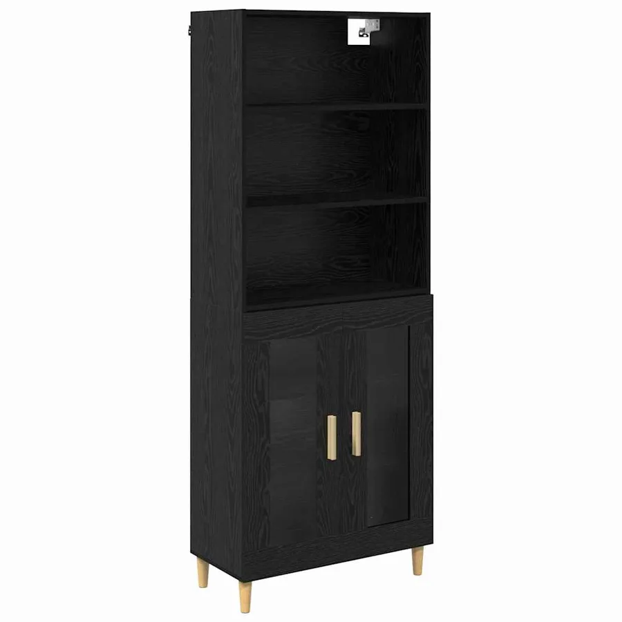Haut Armoire Chêne noir 69,5 x 32,5 x 180 cm Bois d'ingénierie - 2