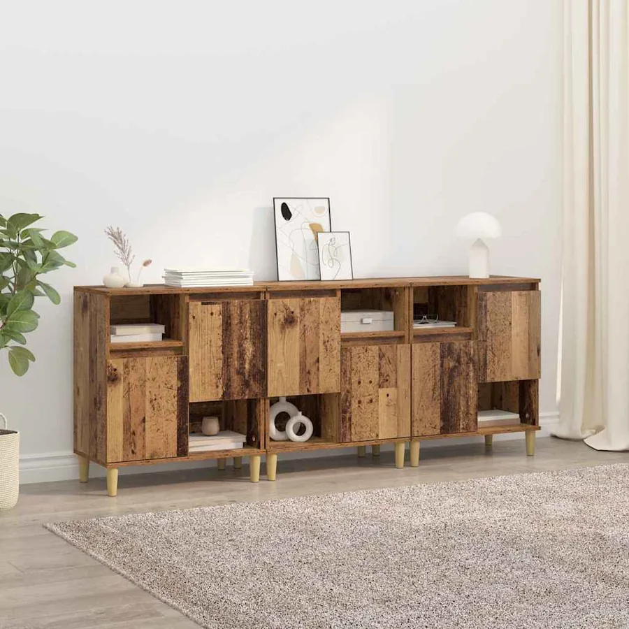 Buffets 3 pcs Bois Ancien 60 x 35 x 70 cm Bois d'ingénierie
