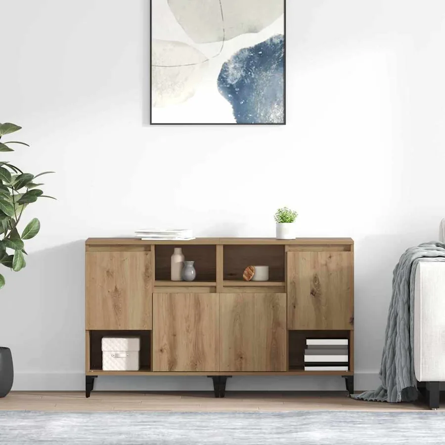 Buffets 2 pcs Chêne artisanal 60 x 35 x 70 cm Bois d'ingénierie