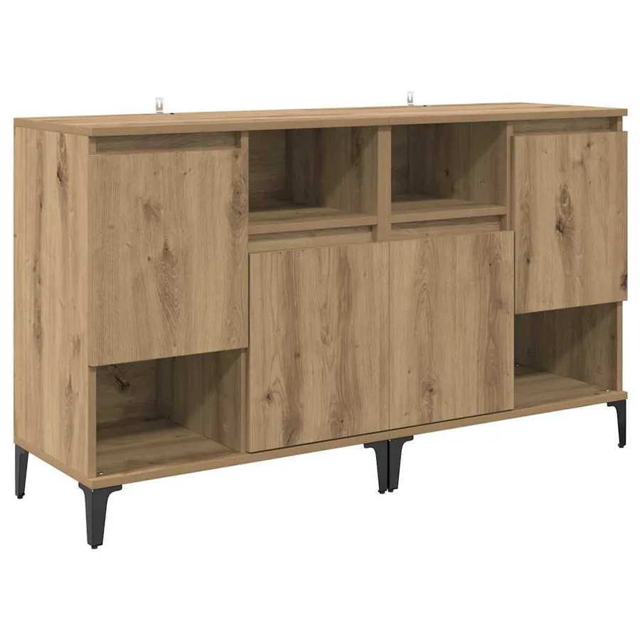 Buffets 2 pcs Chêne artisanal 60 x 35 x 70 cm Bois d'ingénierie - 5