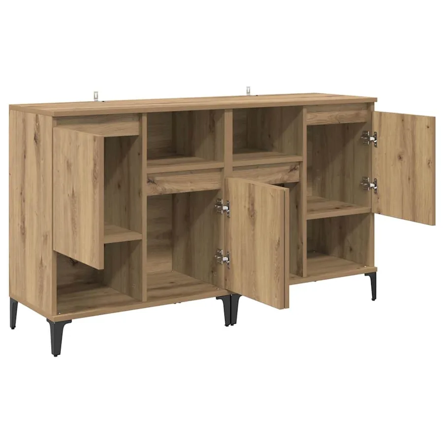 Buffets 2 pcs Chêne artisanal 60 x 35 x 70 cm Bois d'ingénierie - 6
