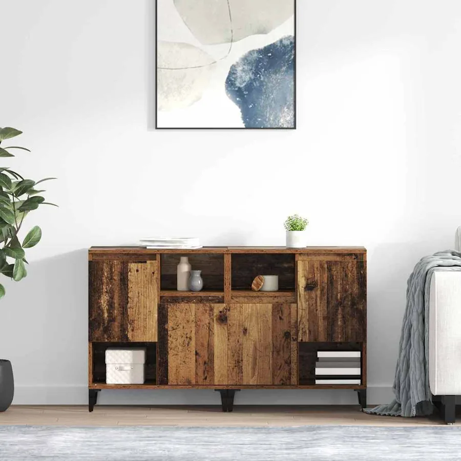 Buffets 2 pcs Bois Ancien 60 x 35 x 70 cm Bois d'ingénierie