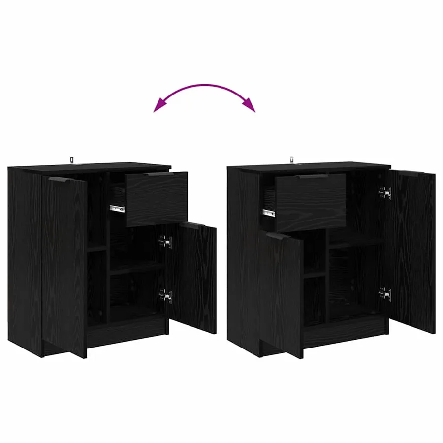 Buffets 2 pcs Chêne noir 60 x 30 x 70 cm Bois d'ingénierie - 13