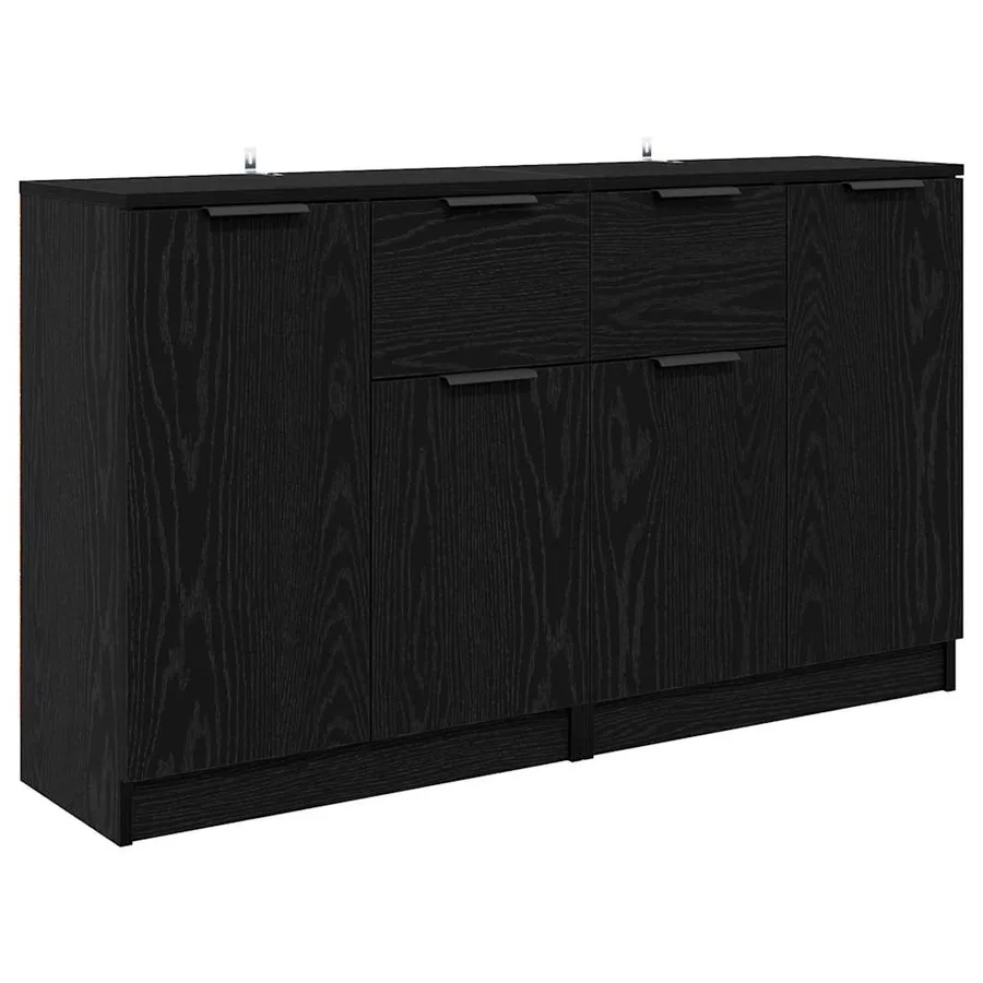 Buffets 2 pcs Chêne noir 60 x 30 x 70 cm Bois d'ingénierie - 5