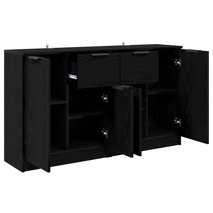 Buffets 2 pcs Chêne noir 60 x 30 x 70 cm Bois d'ingénierie - 6