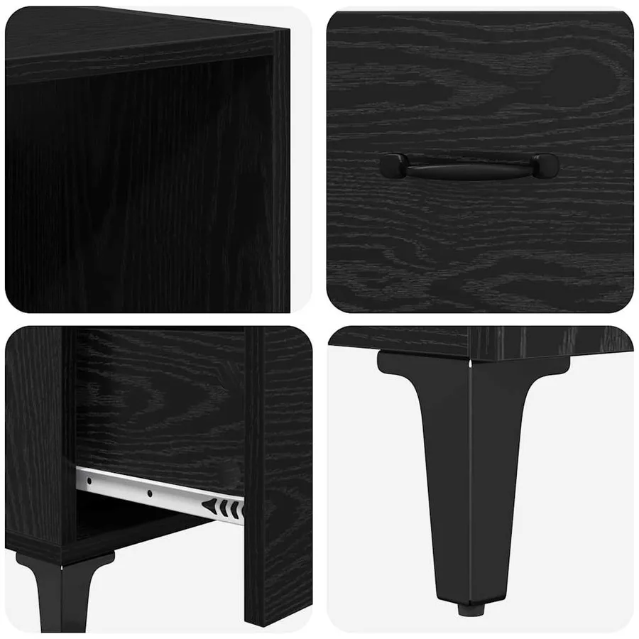 Haut Armoire Chêne noir 69,5 x 34 x 180 cm Bois d'ingénierie - 11
