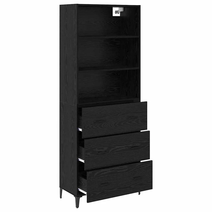 Haut Armoire Chêne noir 69,5 x 34 x 180 cm Bois d'ingénierie - 5