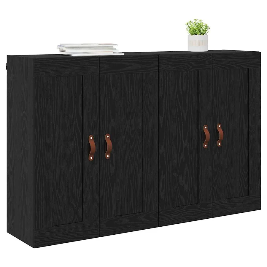 Meuble mural Montage mural 2 pcs Chêne noir 69,5 x 34 x 90 cm - 3