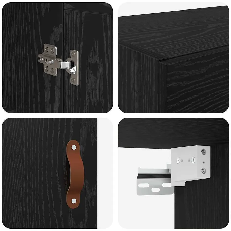 Meuble mural Montage mural 2 pcs Chêne noir 69,5 x 34 x 90 cm - 8