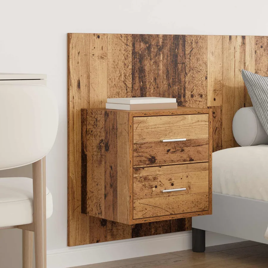 Tête de lit avec armoire 3 pcs Bois Ancien Bois d'ingénierie - 4