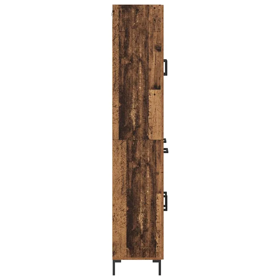 Haut Armoire avec tiroir 2 pcs Bois ancien Bois d'ingénierie - 9