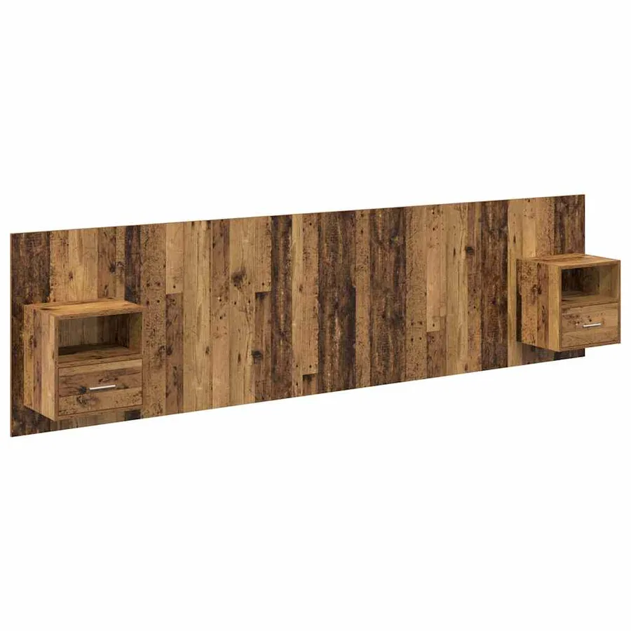 Tête de lit avec armoire 3 pcs Bois Ancien Bois d'ingénierie - 2