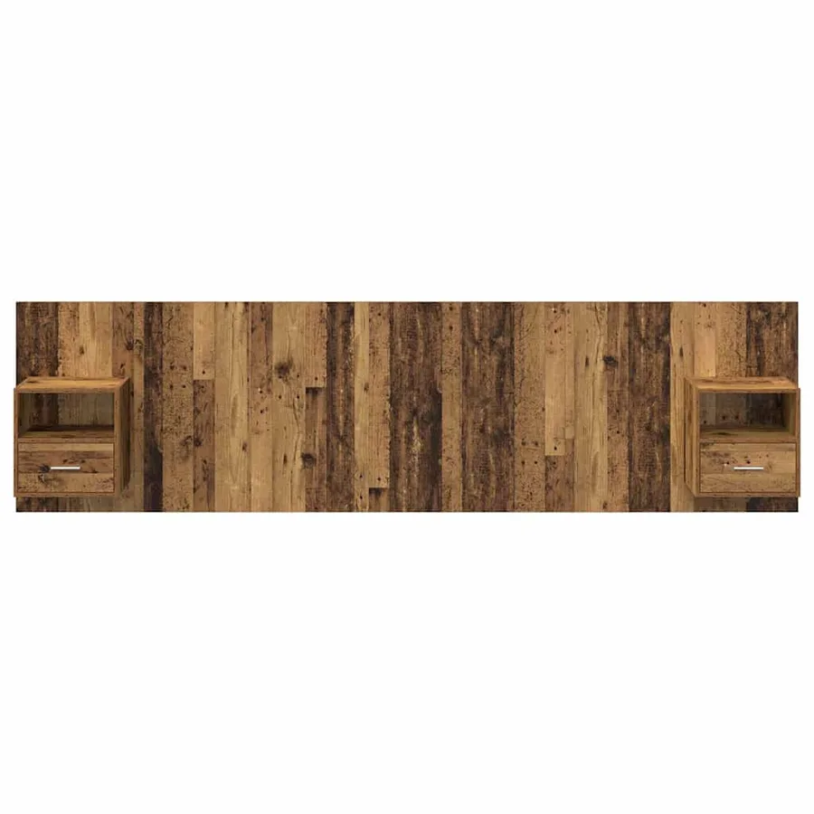 Tête de lit avec armoire 3 pcs Bois Ancien Bois d'ingénierie - 7