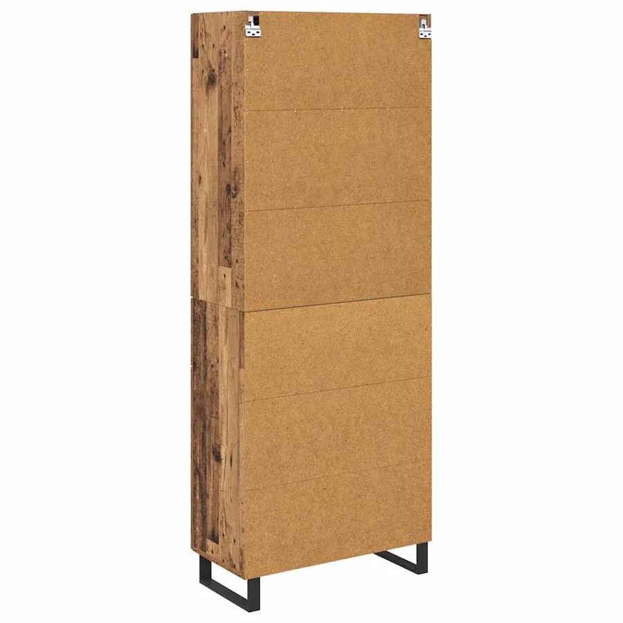 Haut Armoire avec tiroir 2 pcs Bois Ancien Bois d'ingénierie - 8
