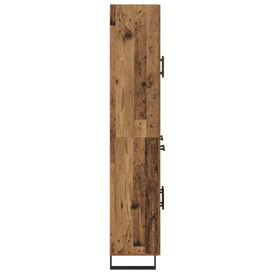 Haut Armoire avec tiroir 2 pcs Bois Ancien Bois d'ingénierie - 9