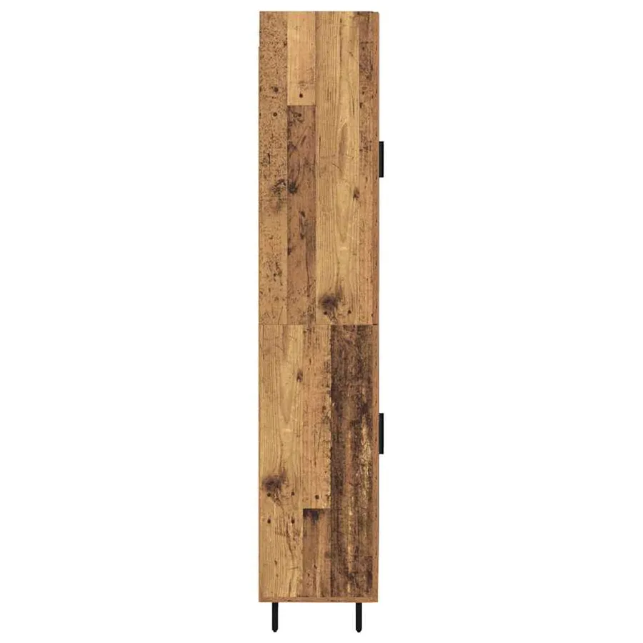 Haut Armoire 2 pcs Bois Ancien Bois d'ingénierie - 9
