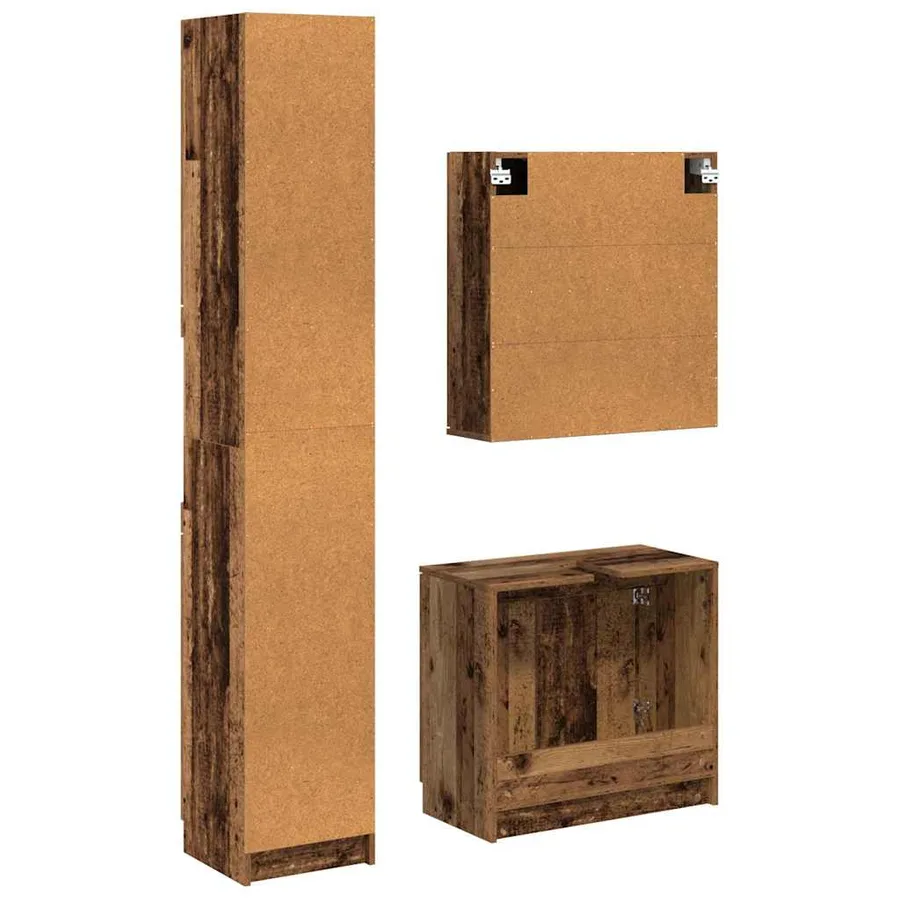 Ensemble de Meubles de Salle de Bain 3 pcs Bois Ancien - 8