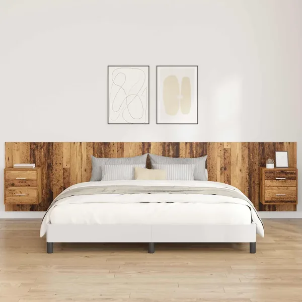 Tête de lit avec armoire 3 pcs Bois Ancien Bois d'ingénierie