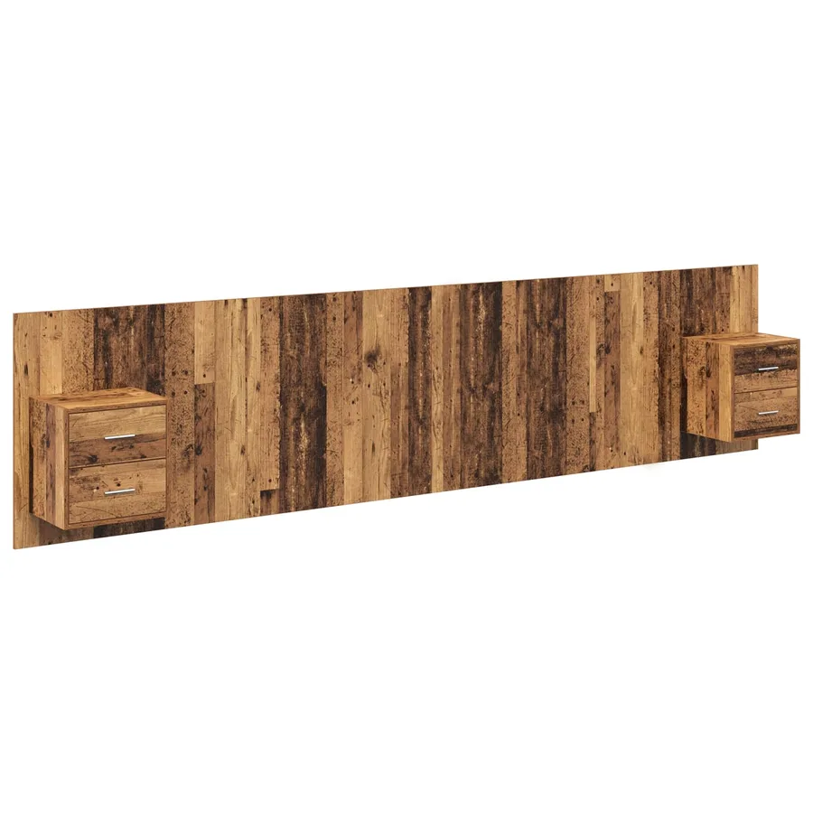 Tête de lit avec armoire 3 pcs Bois Ancien Bois d'ingénierie - 2