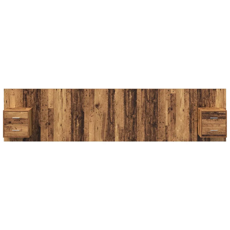 Tête de lit avec armoire 3 pcs Bois Ancien Bois d'ingénierie - 7