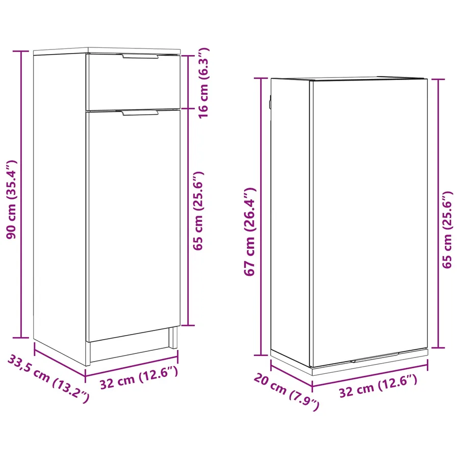 Ensemble de mobilier de salle de bain 5 pcs Bois ancien - 18