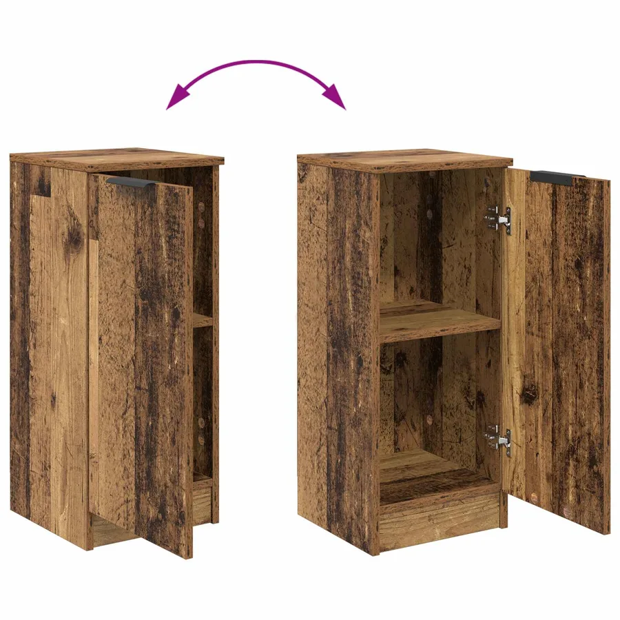 Buffet avec tiroir 3 pcs Bois Ancien Bois d'ingénierie - 14