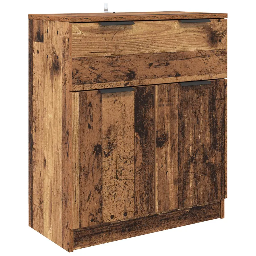 Buffet avec tiroir 3 pcs Bois Ancien Bois d'ingénierie - 7
