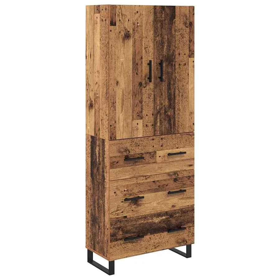 Haut Armoire avec tiroir 2 pcs Bois Ancien 69,5 x 34 x 180 cm - 2