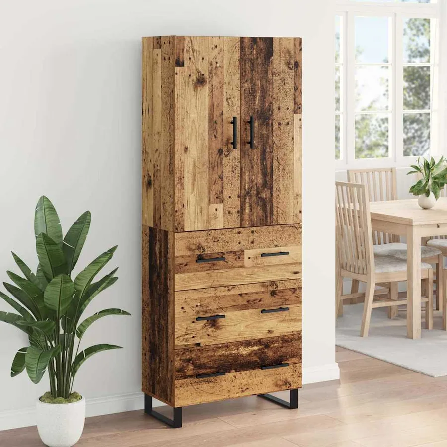 Haut Armoire avec tiroir 2 pcs Bois Ancien 69,5 x 34 x 180 cm - 4