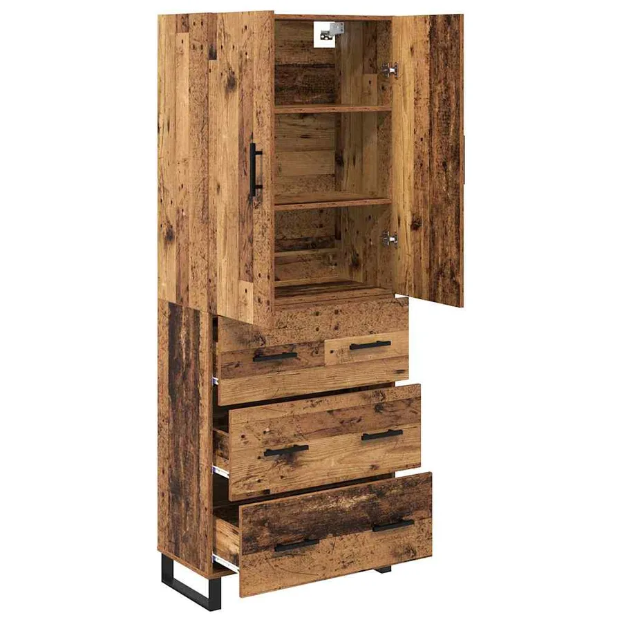 Haut Armoire avec tiroir 2 pcs Bois Ancien 69,5 x 34 x 180 cm - 5