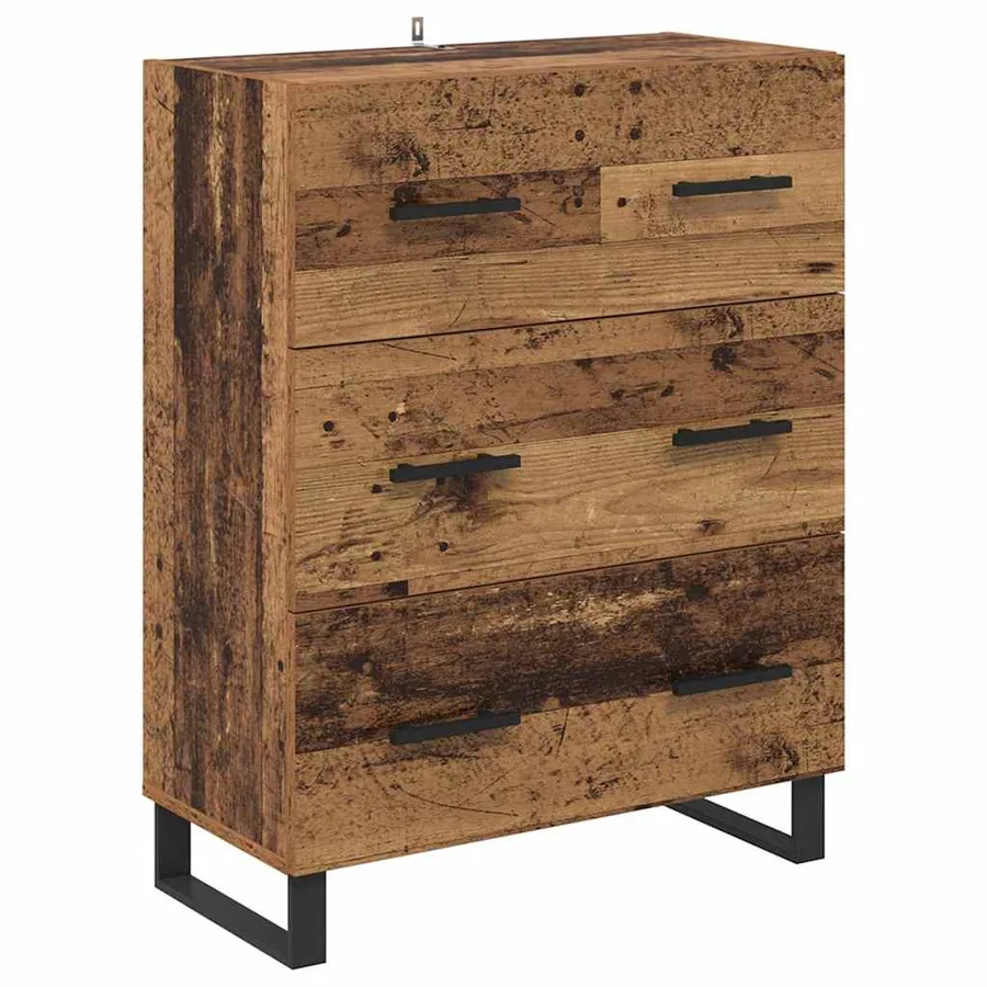 Haut Armoire avec tiroir 2 pcs Bois Ancien 69,5 x 34 x 180 cm - 6