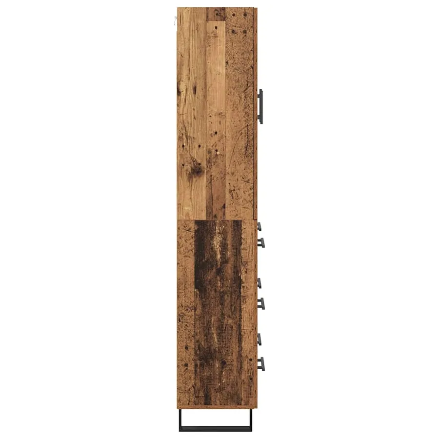 Haut Armoire avec tiroir 2 pcs Bois Ancien 69,5 x 34 x 180 cm - 9