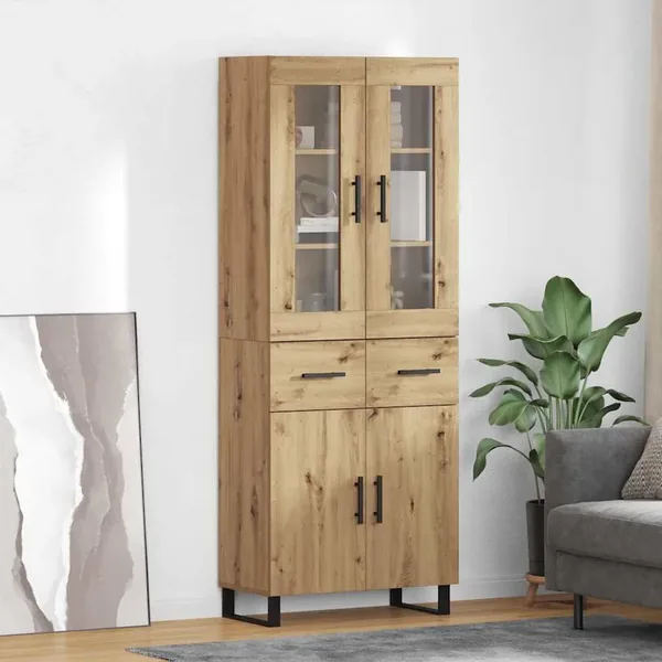 Haut Armoire 2 pcs Chêne artisanal 69,5 x 34 x 180 cm