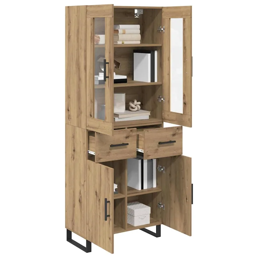 Haut Armoire 2 pcs Chêne artisanal 69,5 x 34 x 180 cm - 3