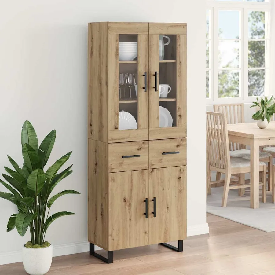 Haut Armoire 2 pcs Chêne artisanal 69,5 x 34 x 180 cm - 4