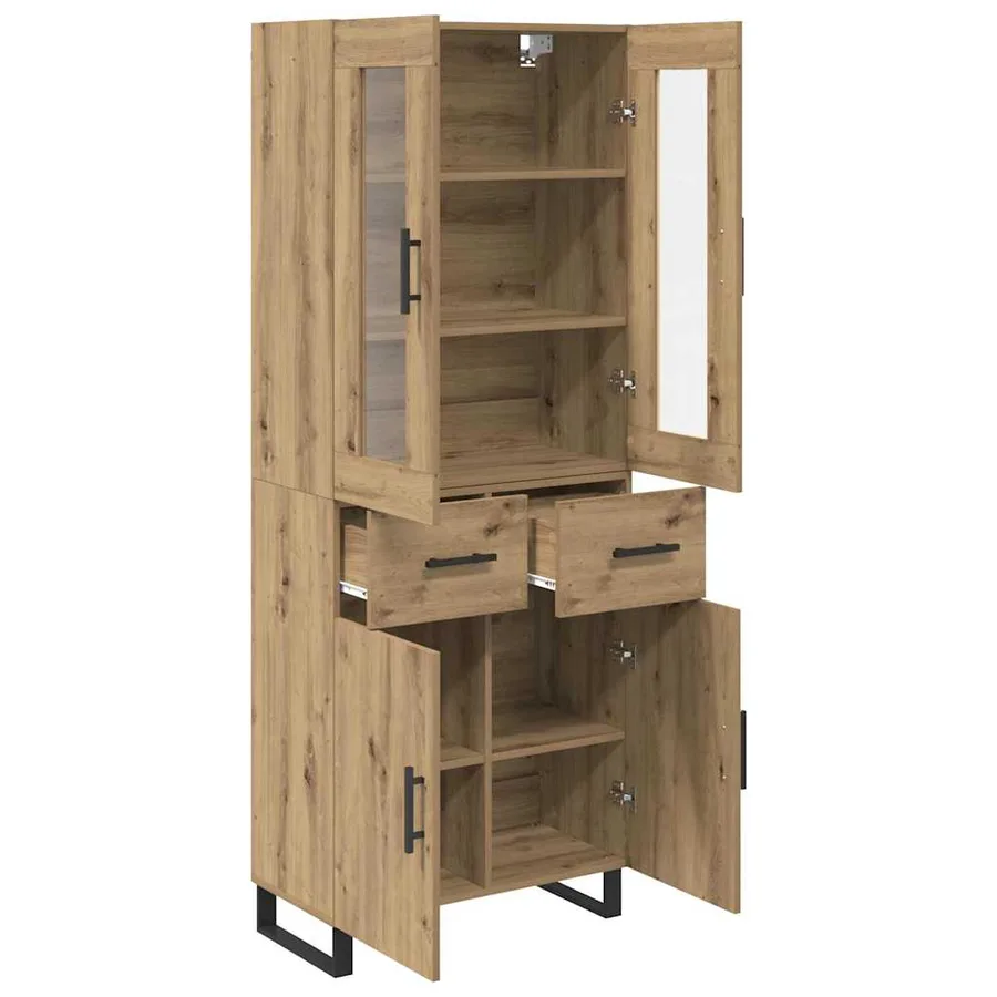 Haut Armoire 2 pcs Chêne artisanal 69,5 x 34 x 180 cm - 5